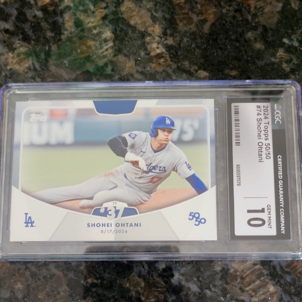 Topps Blue and White Shohei Ohtani Baseball Card